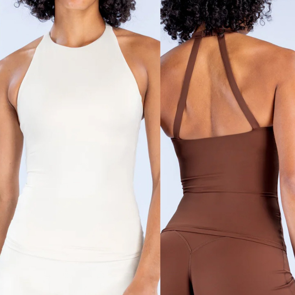Suspender Tank Top - Damski top typu halter z wbudowanym